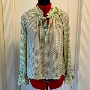 CeCe Tie Neck Blouse (S)